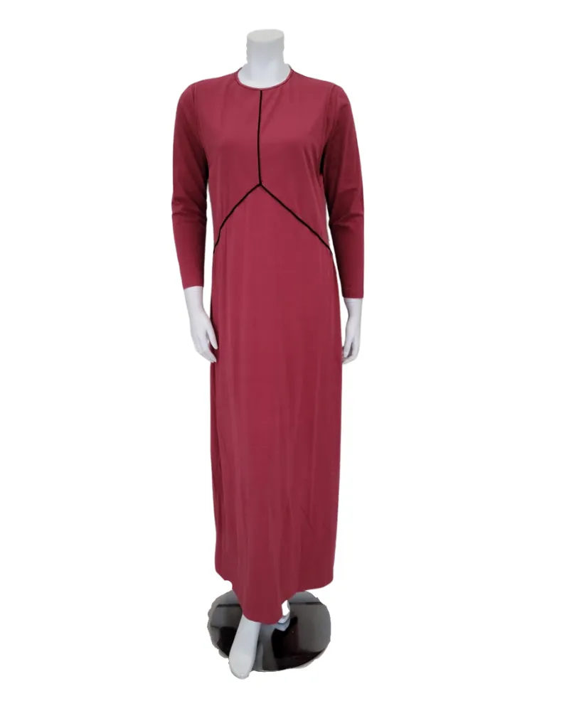 AC-070C Grapefruit Rope Design Cotton Coverall Nursing Nightgown