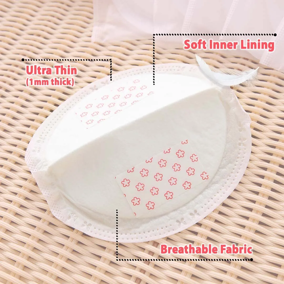 andMe Disposable Breast Pads For Feeding Mothers - 42 pieces | Premium Ultra Thin Breathable Fabric | Soft Inner Lining For Enhanced Comfort | Invisible Fit | Super Absorbent | Waterproof with Overnight Leak Protection