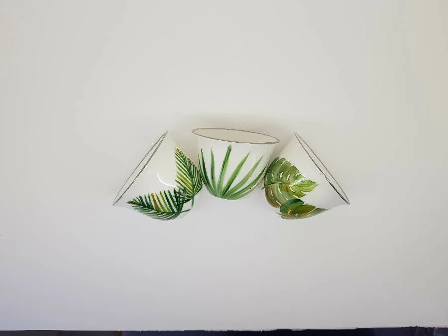 ArtVibes Hand Painted Tropical Coffee Cups Set (6 Cups)