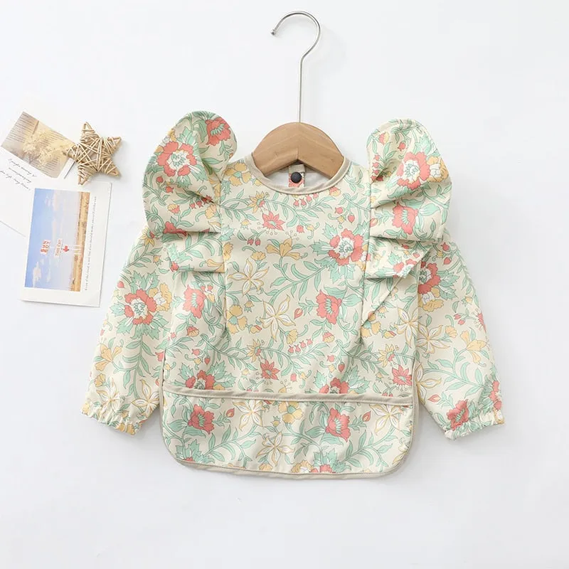 Baby Feeding Bibs/  Waterproof Long Sleeve  Apron For 0-3 Years