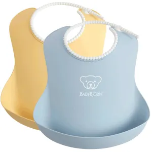 BabyBjorn Baby Bib (Powder Yellow/Powder Blue) - Pack of 2