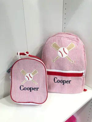 Baseball Seersucker Backpack
