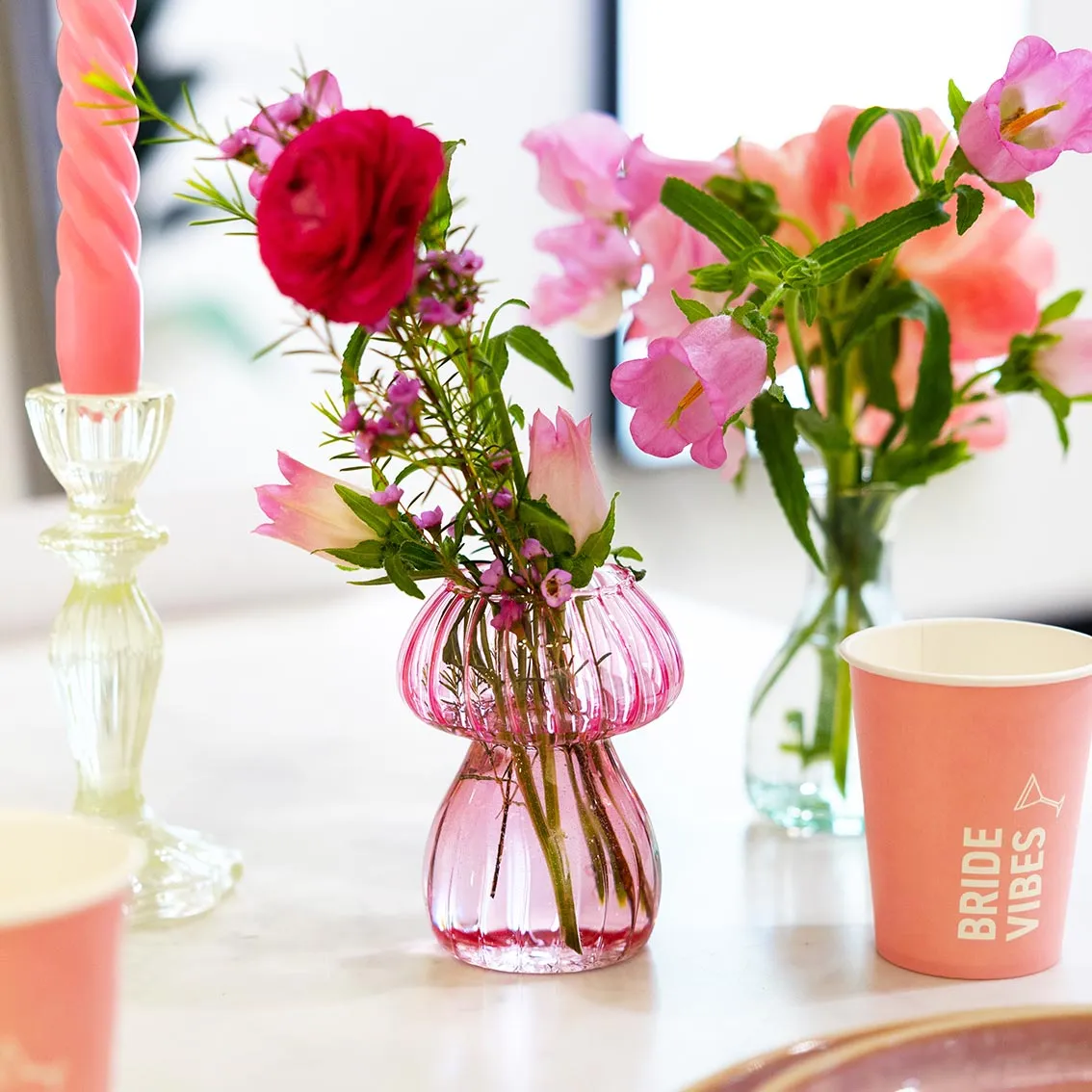 Bride Vibes Pink Paper Cups - 8 Pack