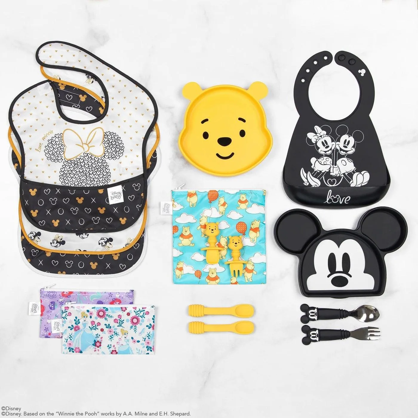 Bumkins Silicone Bibs - Mickey   Minnie Love