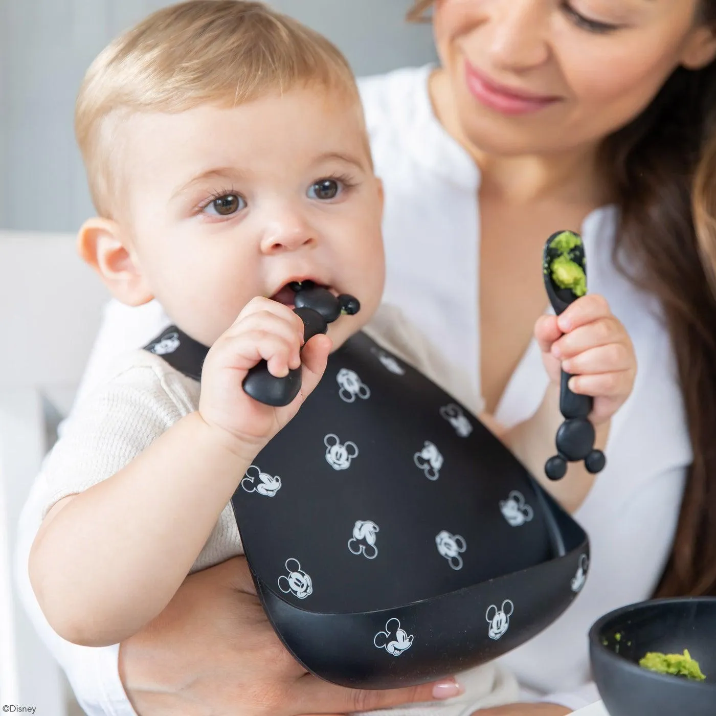 Bumkins Silicone Bibs - Mickey   Minnie Love