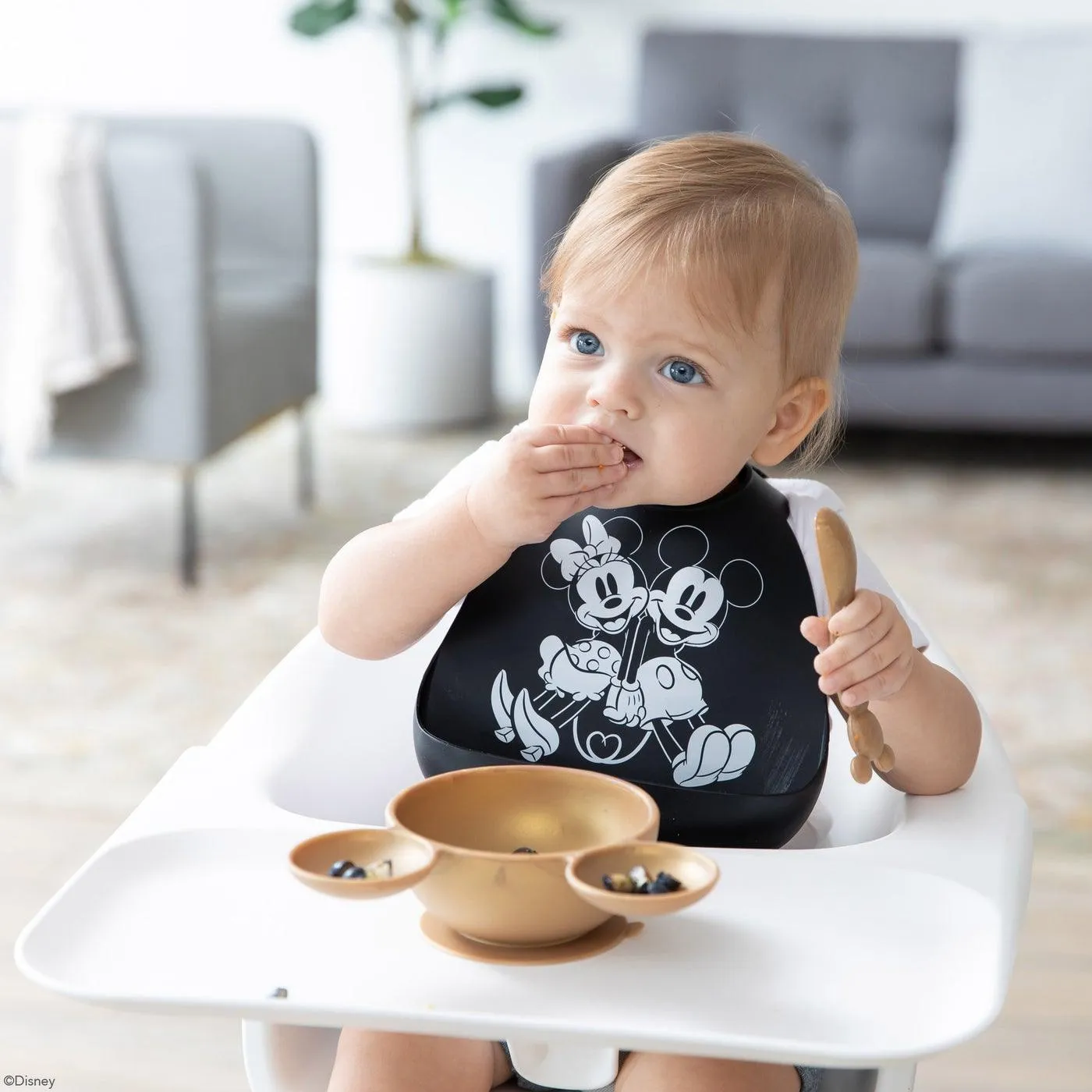 Bumkins Silicone Bibs - Mickey   Minnie Love