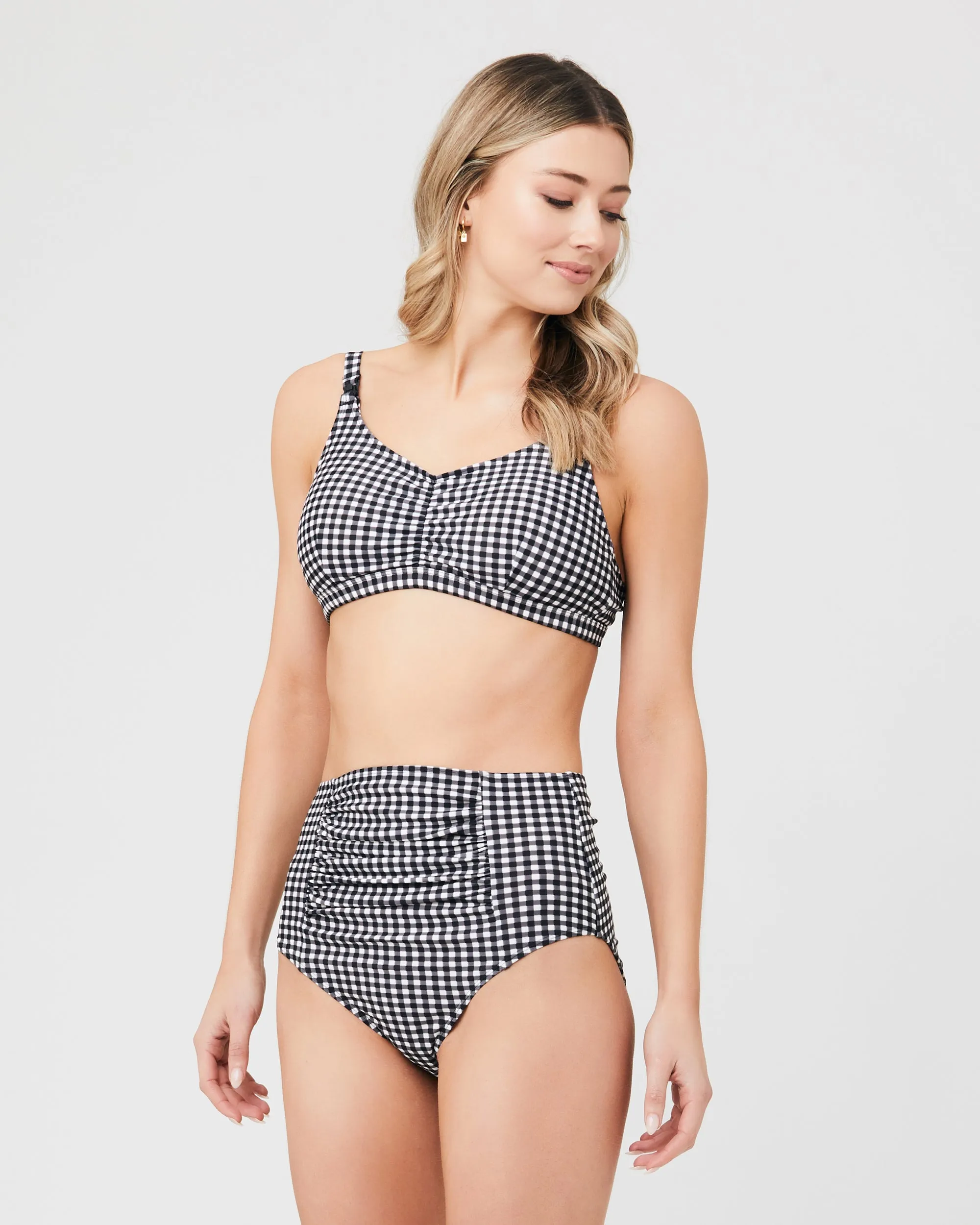 Check Nursing Bikini Black / White