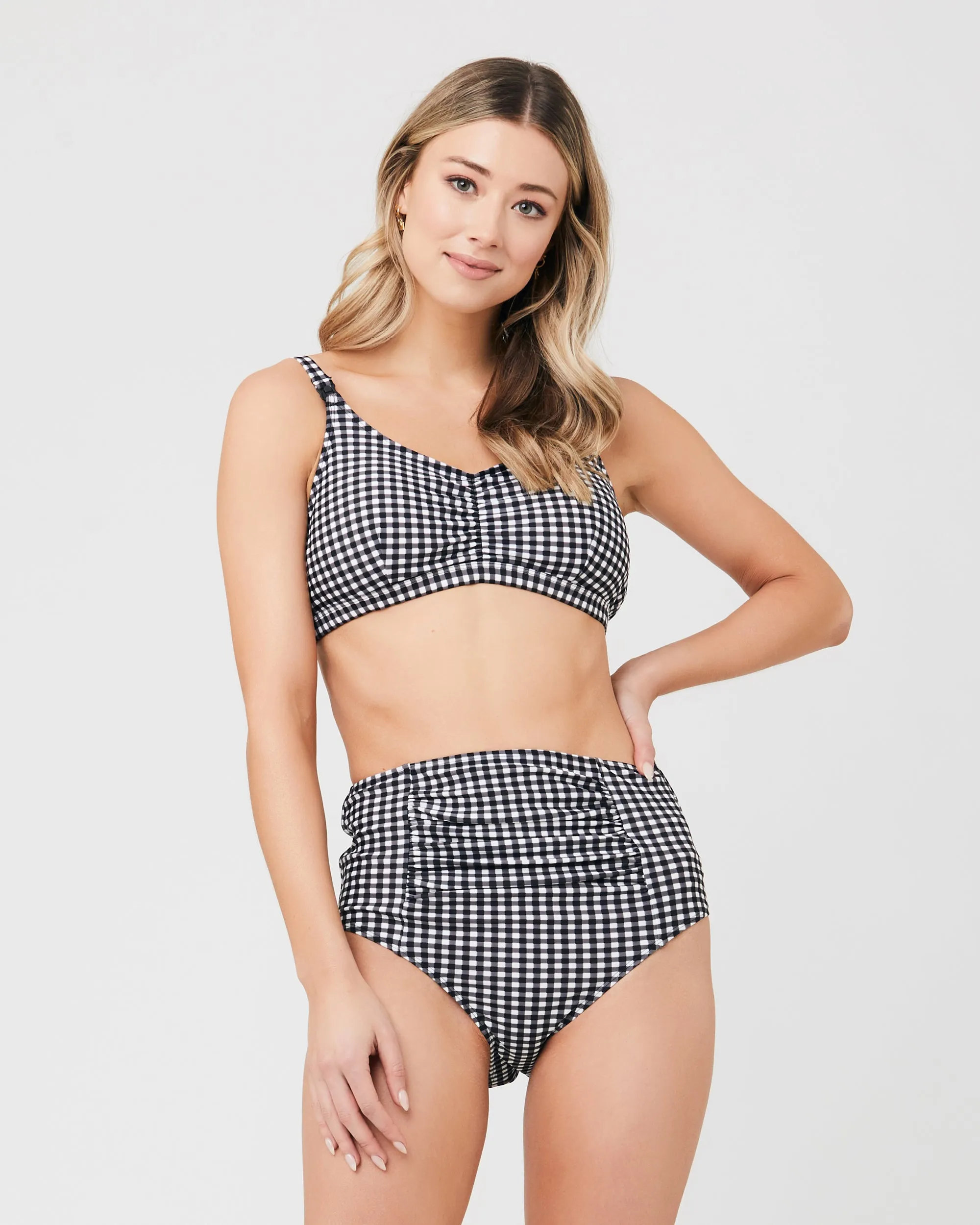 Check Nursing Bikini Black / White
