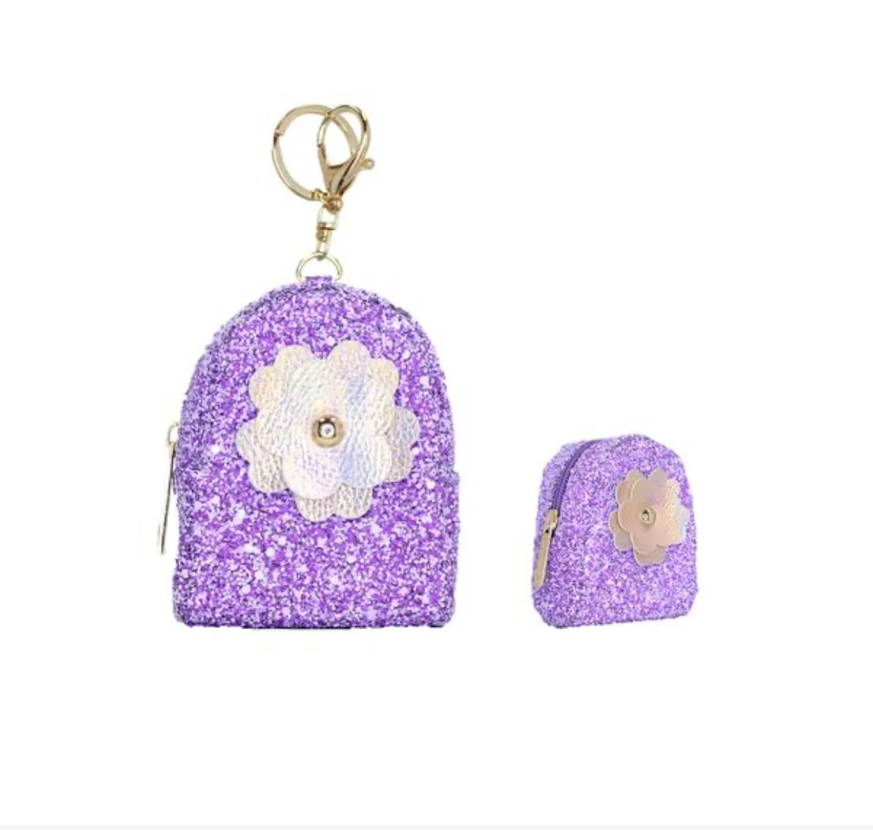 Childrens: Flower Coin Bag Keychains