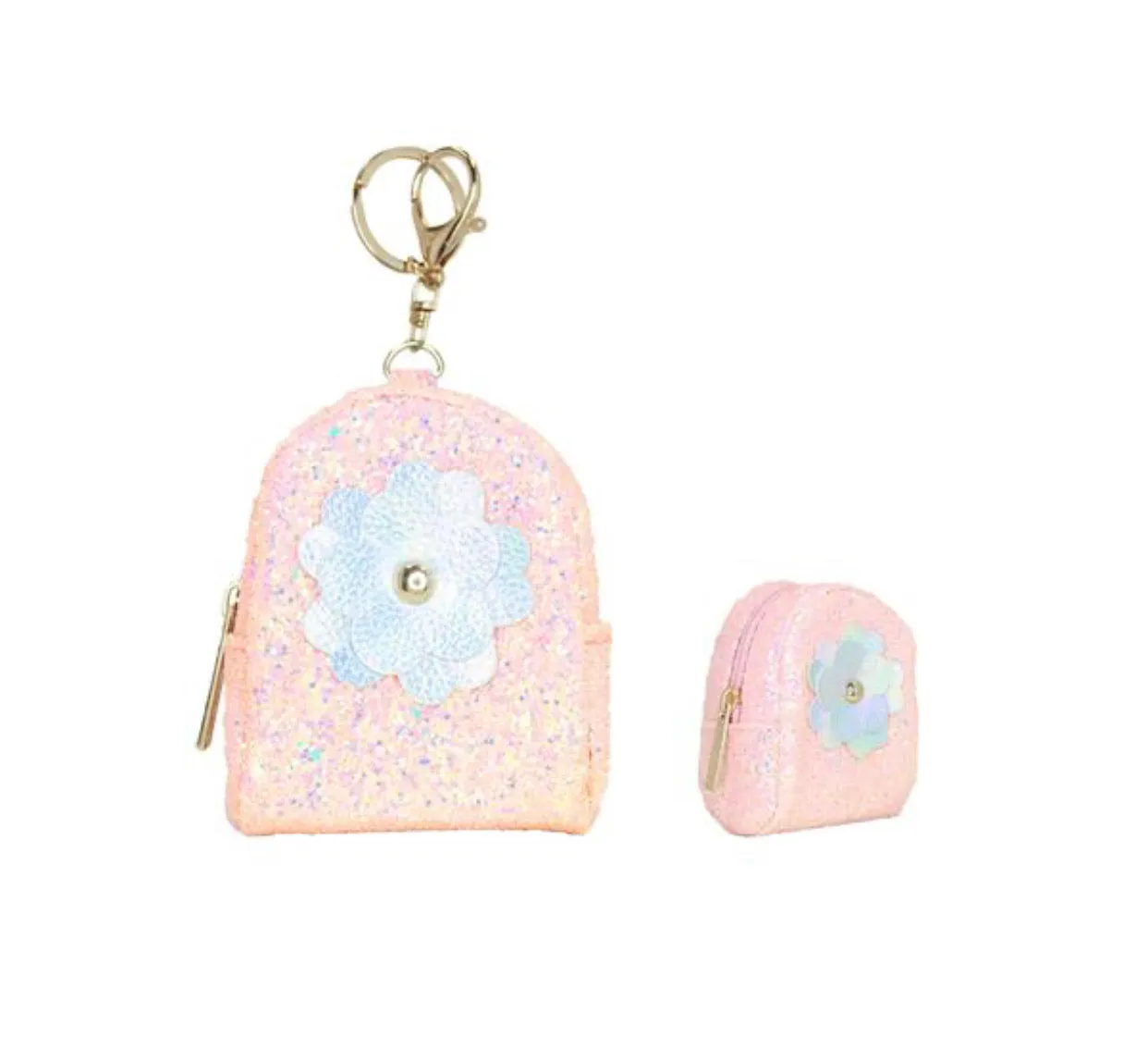 Childrens: Flower Coin Bag Keychains