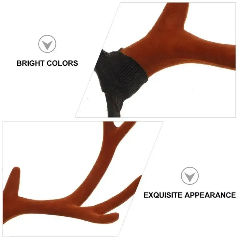 Christmas Holiday Antler Reindeer Plain Headband - Brown Antler (Style 5)