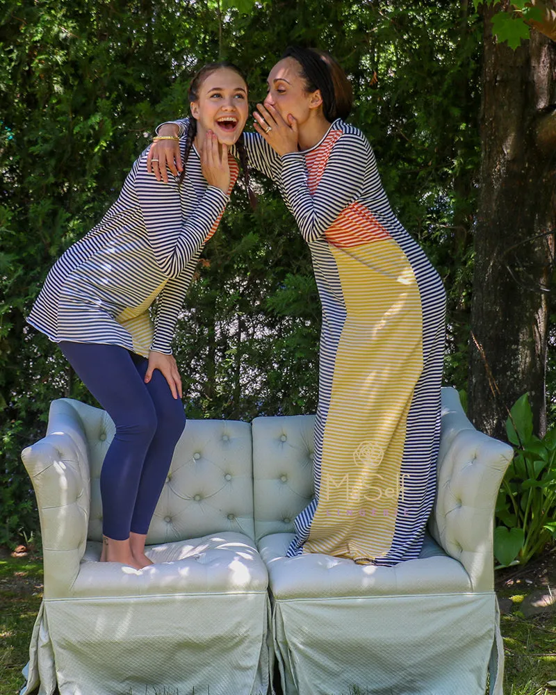 Citrus Colorblock Stripe Teen Pajama Set