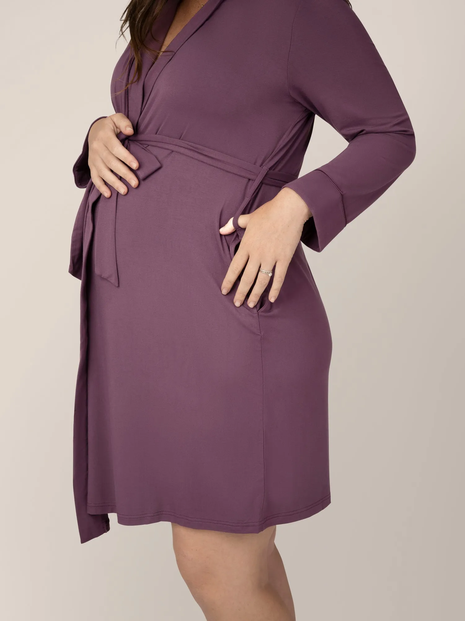 Clea Bamboo Robe | Burgundy Plum
