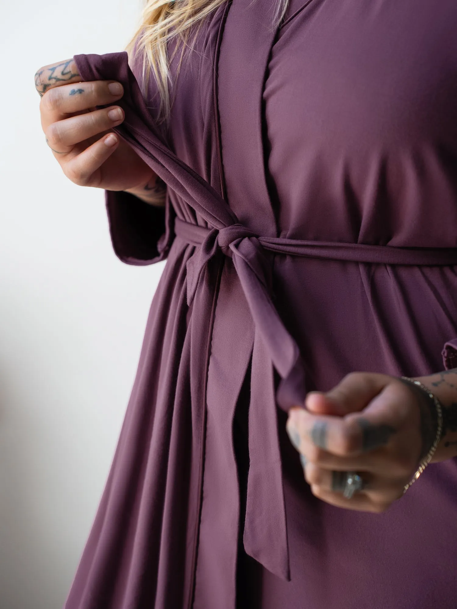Clea Bamboo Robe | Burgundy Plum