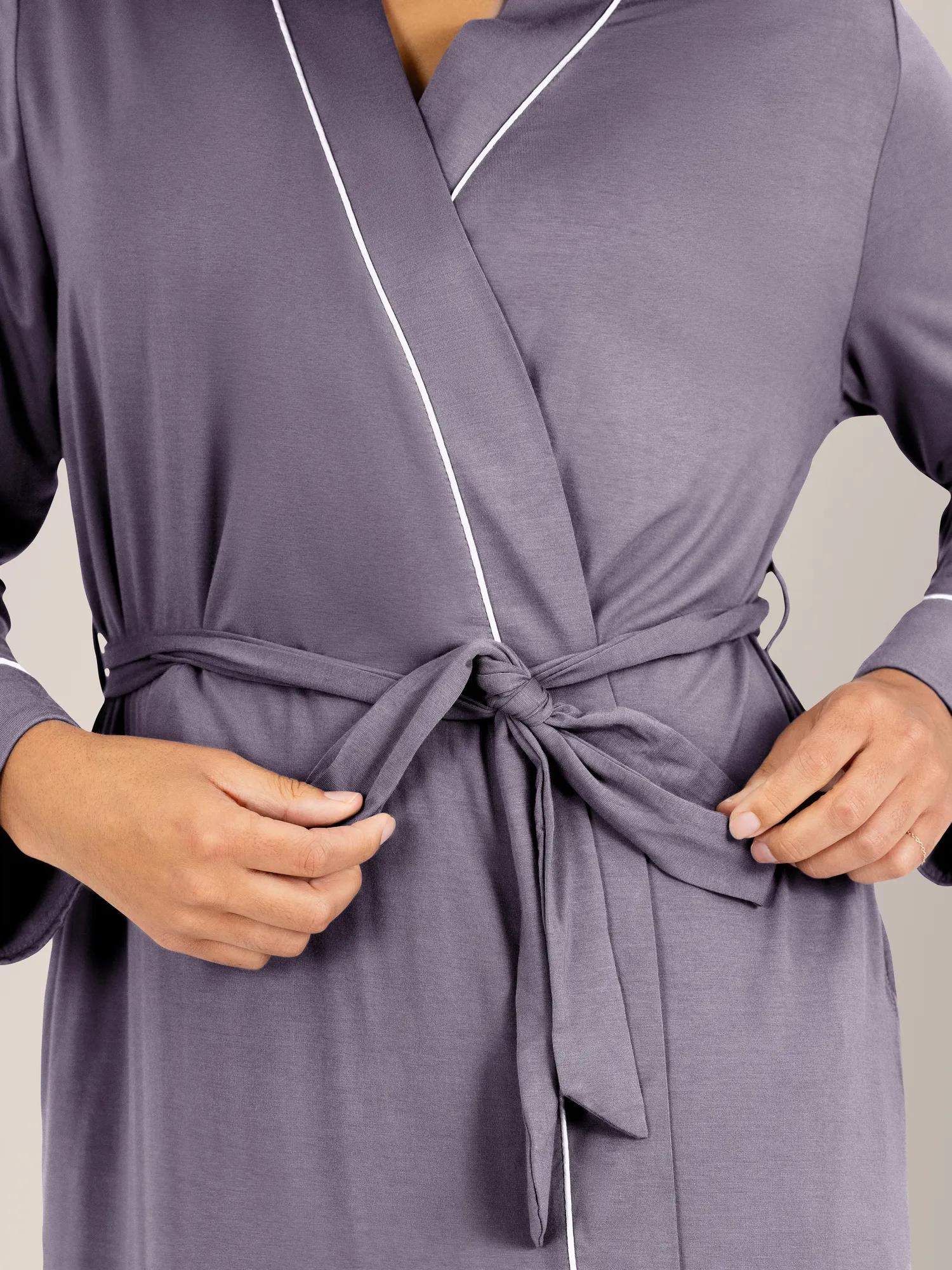 Clea Bamboo Robe | Granite