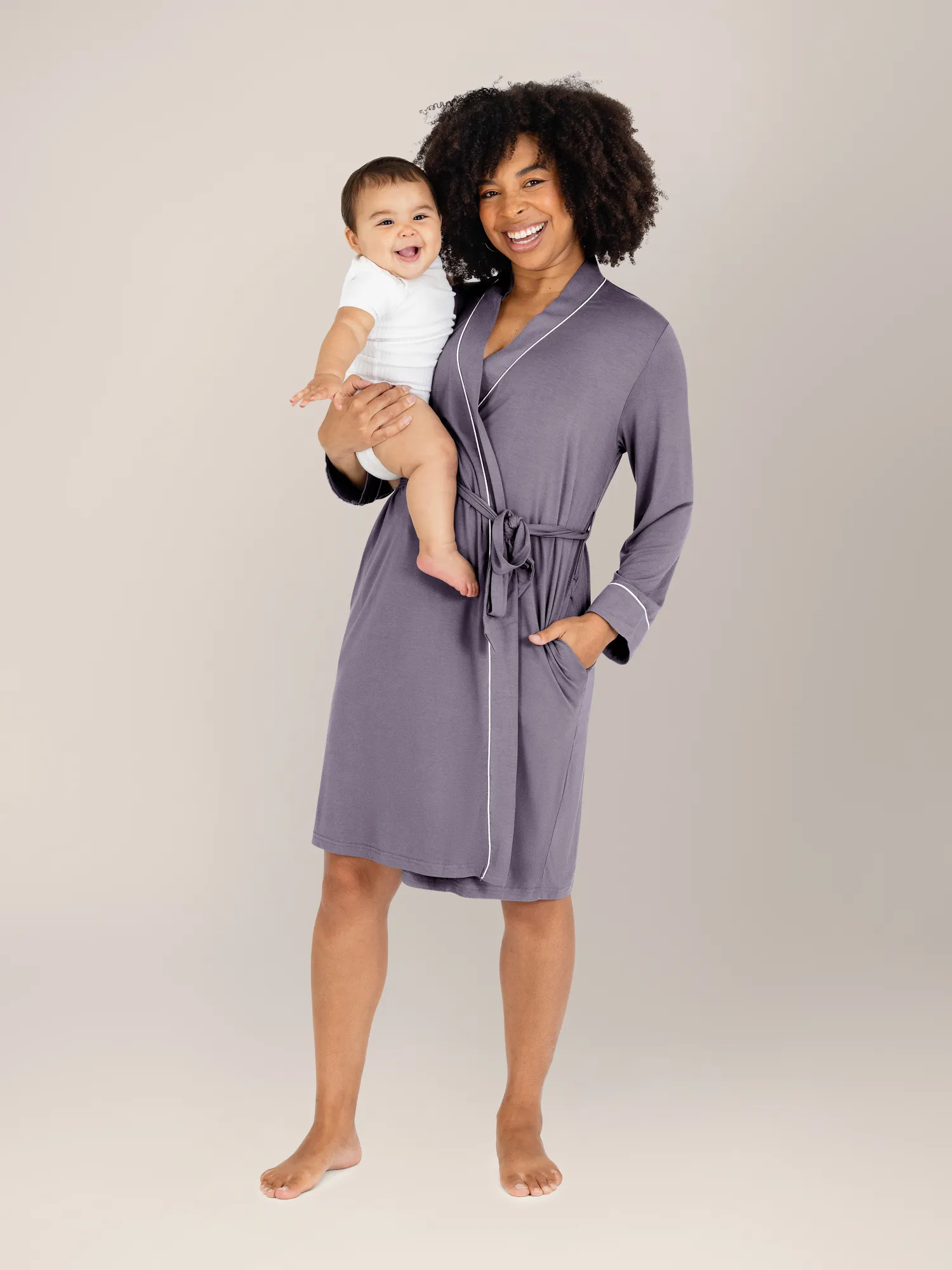 Clea Bamboo Robe | Granite