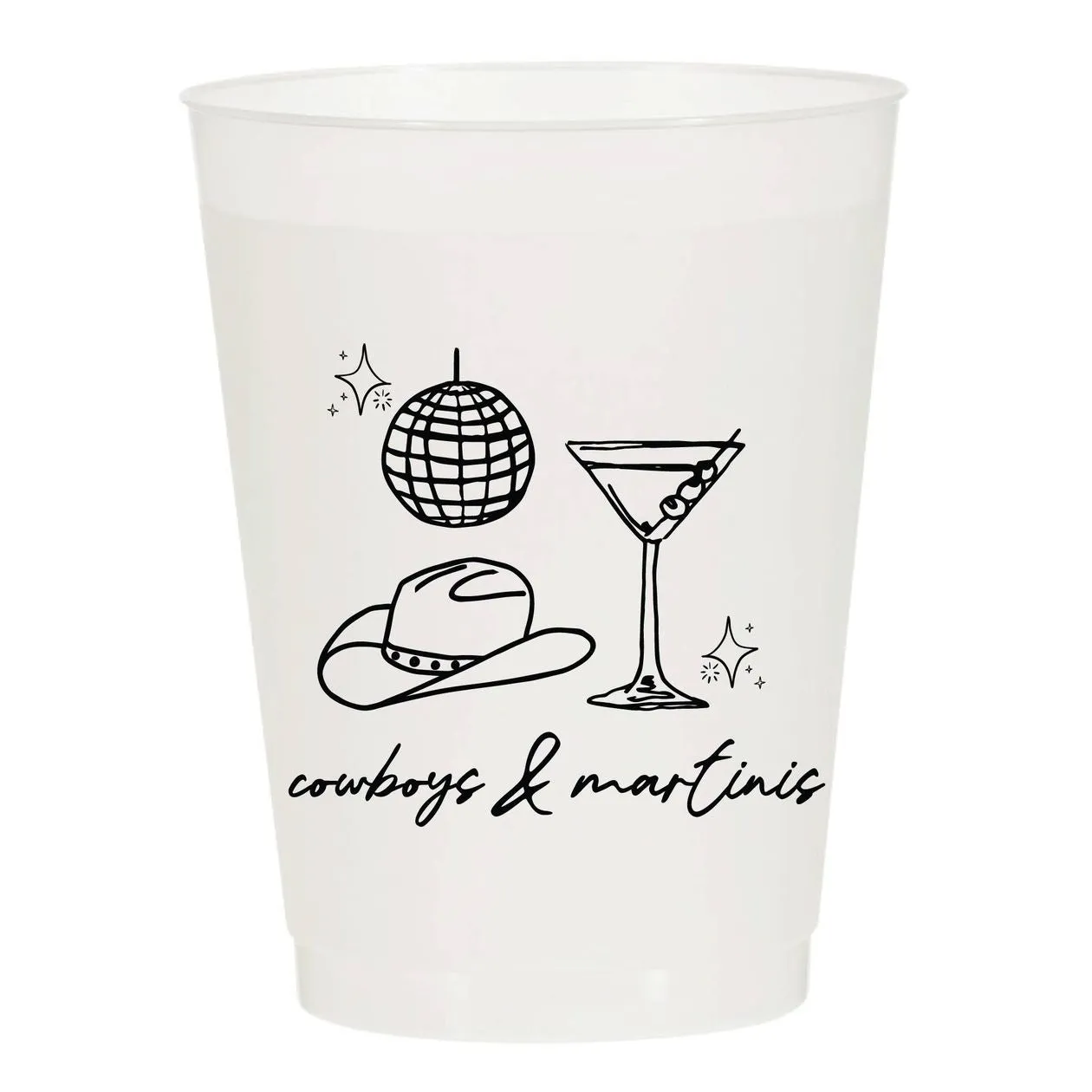 Cowboys and Martinis Frosted Cups