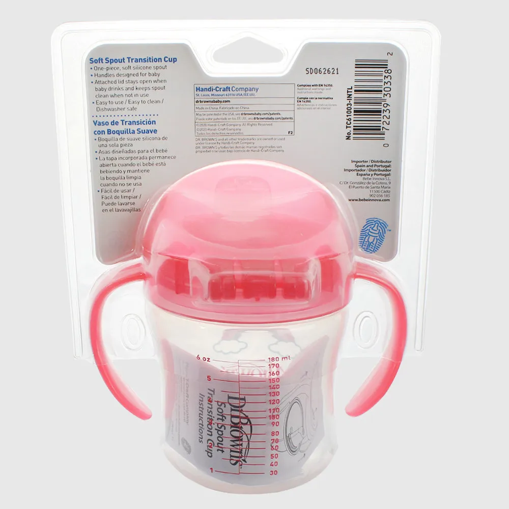 Dr. Brown's Soft Spout Transition Cup Pink 6M 
