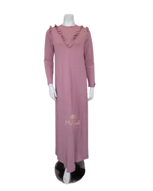 Ellwi Pink Ruffle Cotton Pull On Nightgown