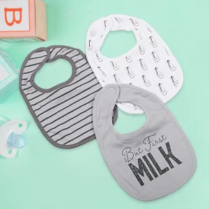 Feeding Bibs Pack Of 3 But First Milk Multicolour