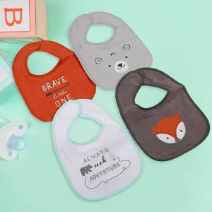 Feeding Bibs Pack Of 4 Adventurous Fox Multicolour
