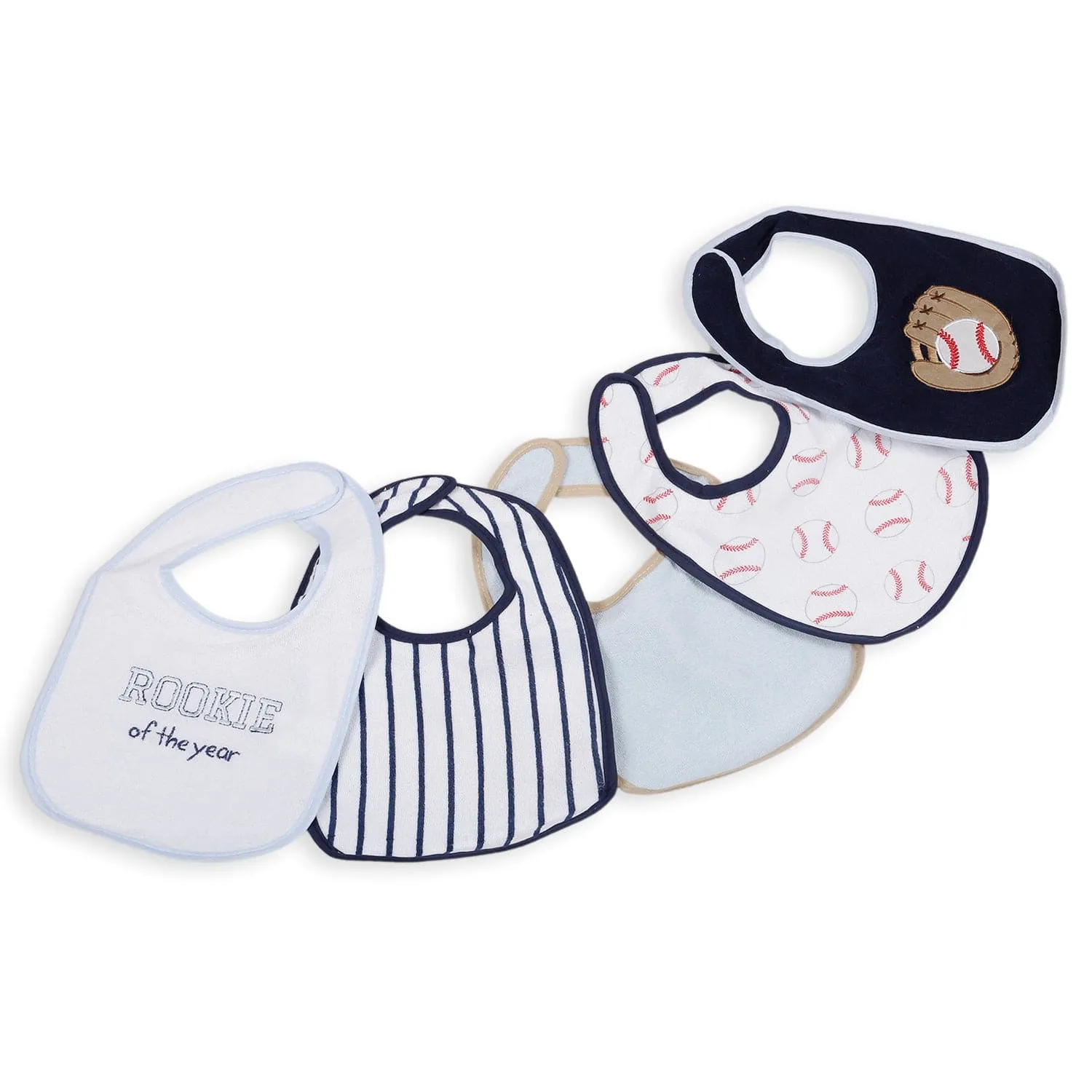 Feeding Bibs Pack Of 5 Baseball Rookie Multicolour