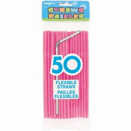 Flex Straws - Hot Pink (50ct)
