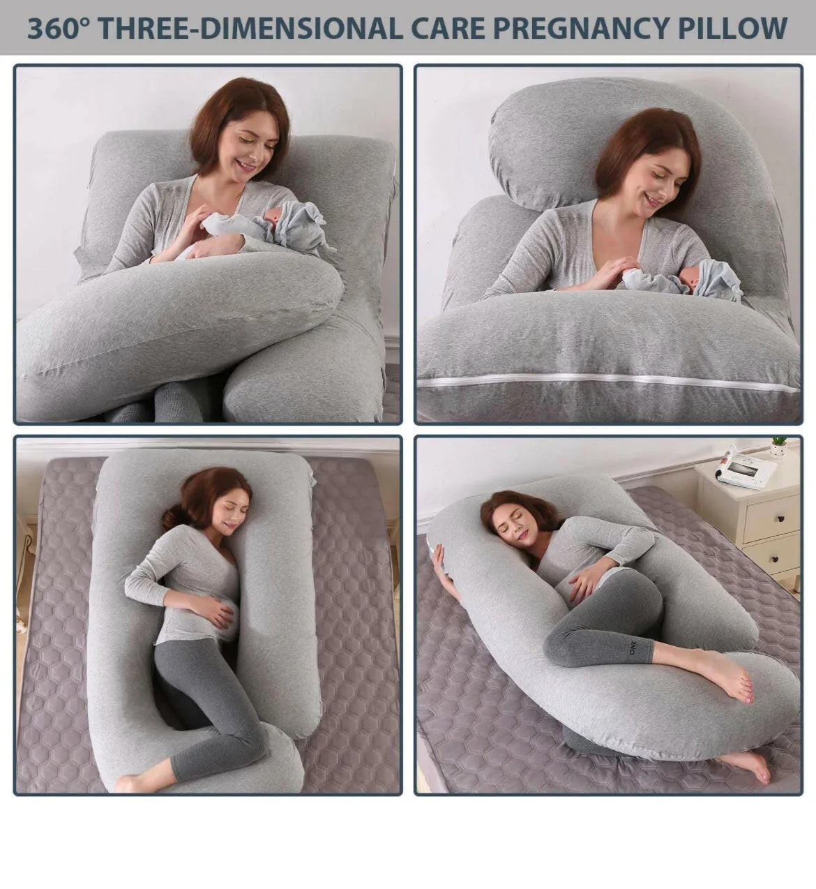 Full Body Maternity Pillows with Removable Cover