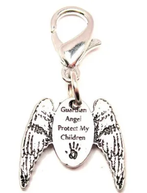 Guardian Angels Protect My Children With Wings Zipper Pull