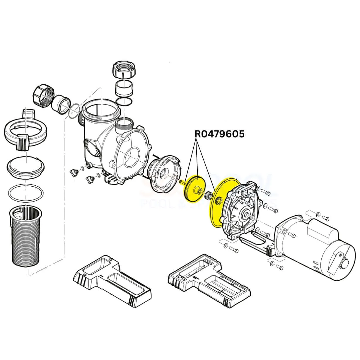 Jandy Impeller and Screw Kit with O-Ring For FloPro Pumps | 2.5 HP | R0479605