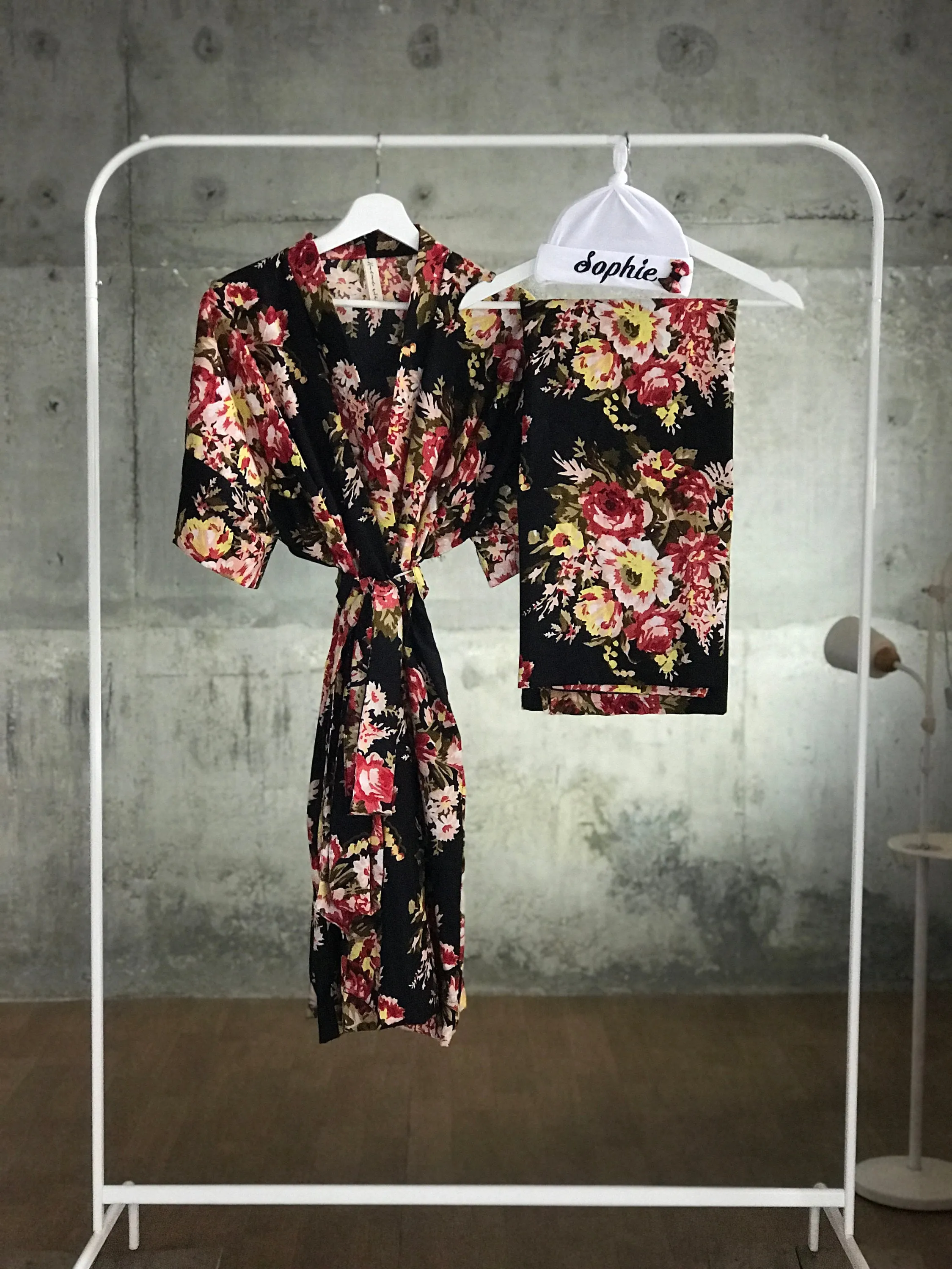 Maternity Robe and swaddle set. Mommy and me robe and swaddle set. Hospital robe and matching swaddle. Dad shirt.
