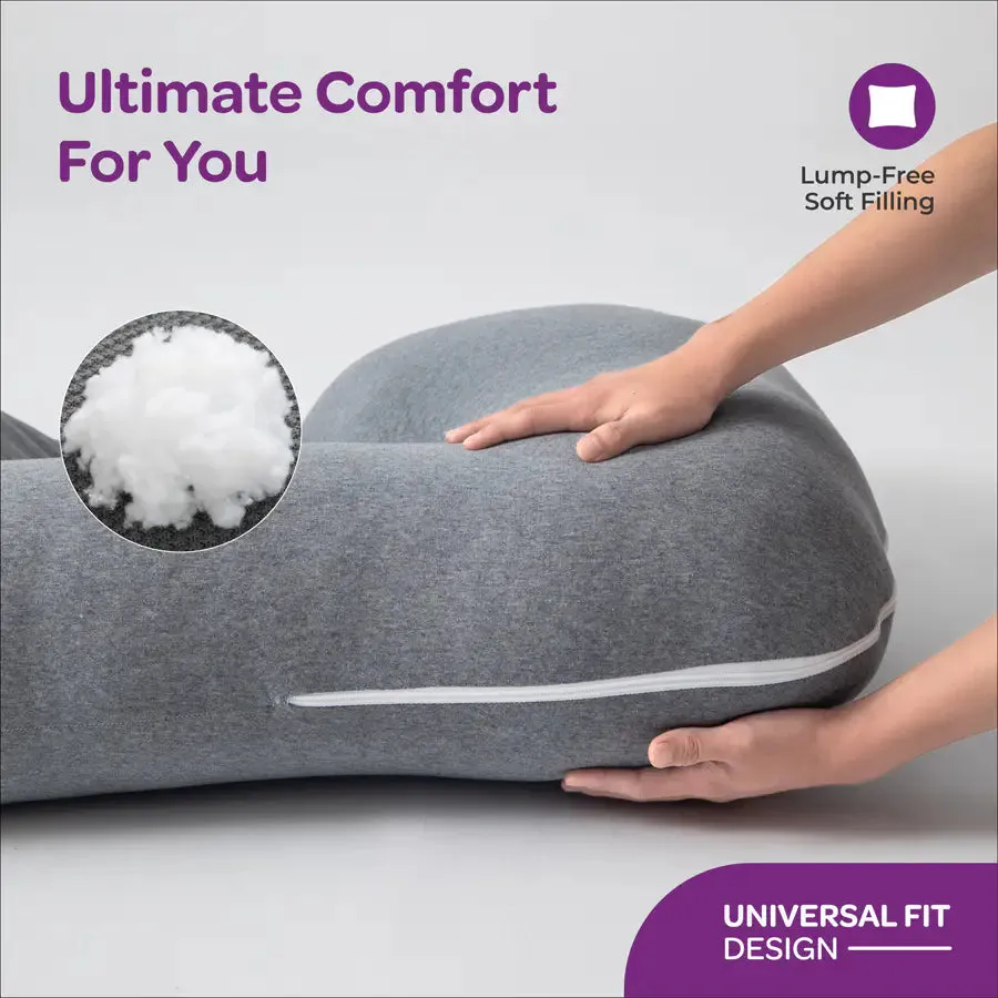 Moon U Shaped Maternity Pillow With Back Support (Grey)