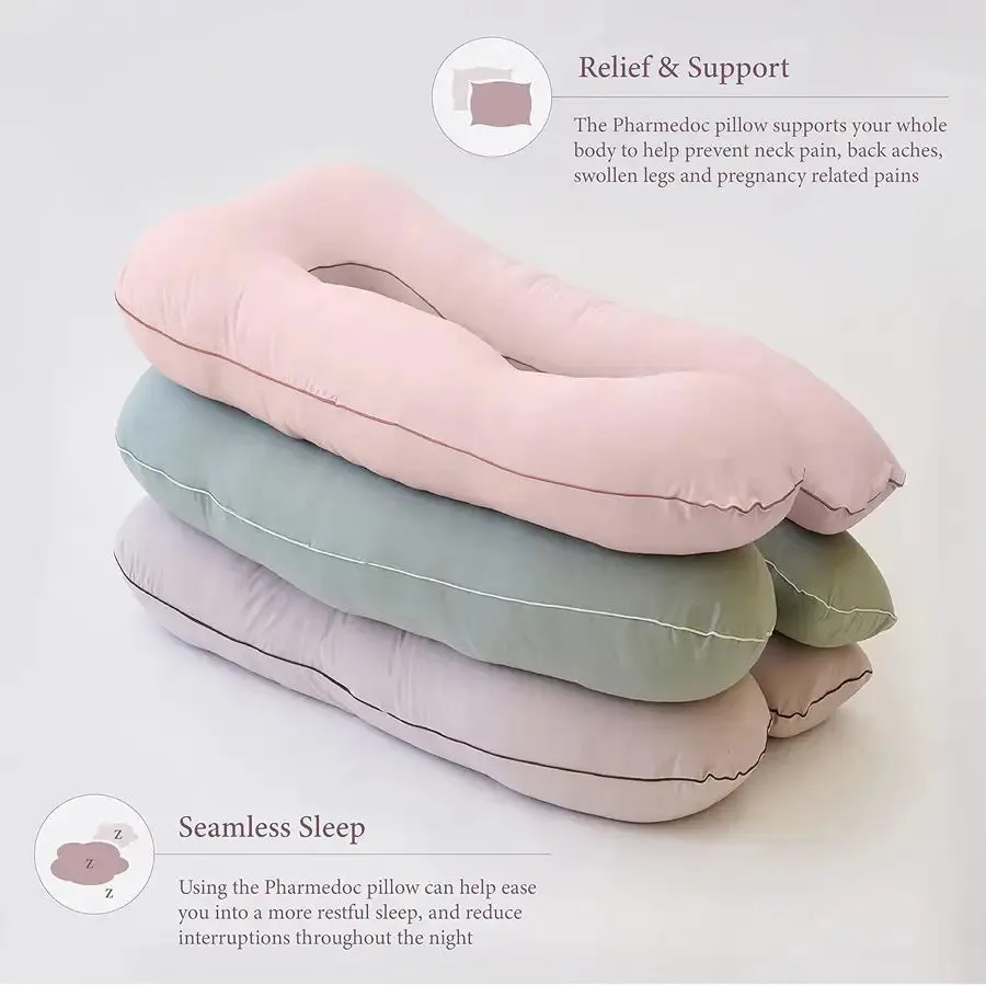 Pharmedoc U Shape Full Body Pillow - Jersey Cotton Sage Cover