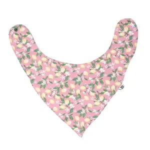 Pink Lemon Floral Print  Baby Bib
