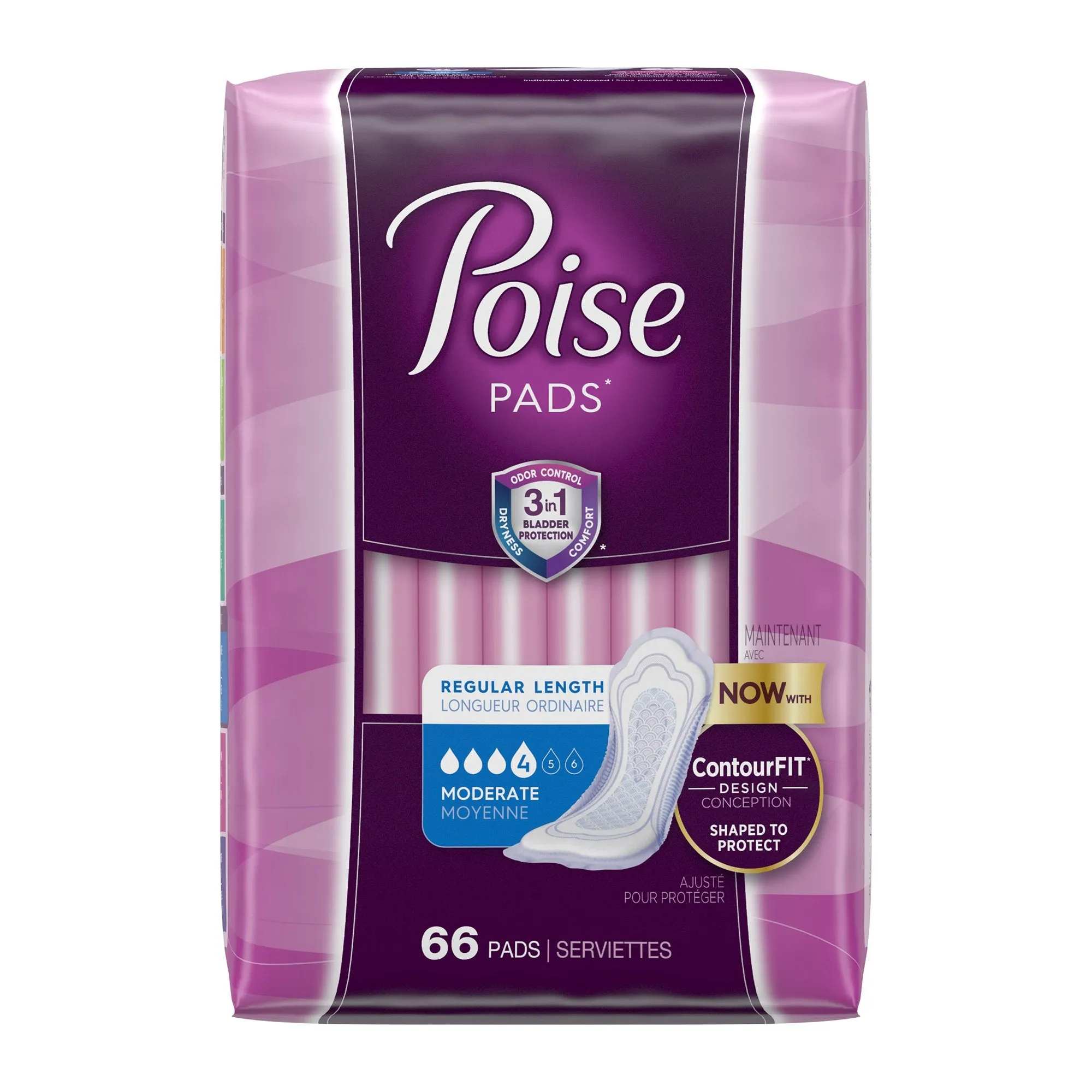 Poise® Moderate Bladder Control Pad, Regular Length