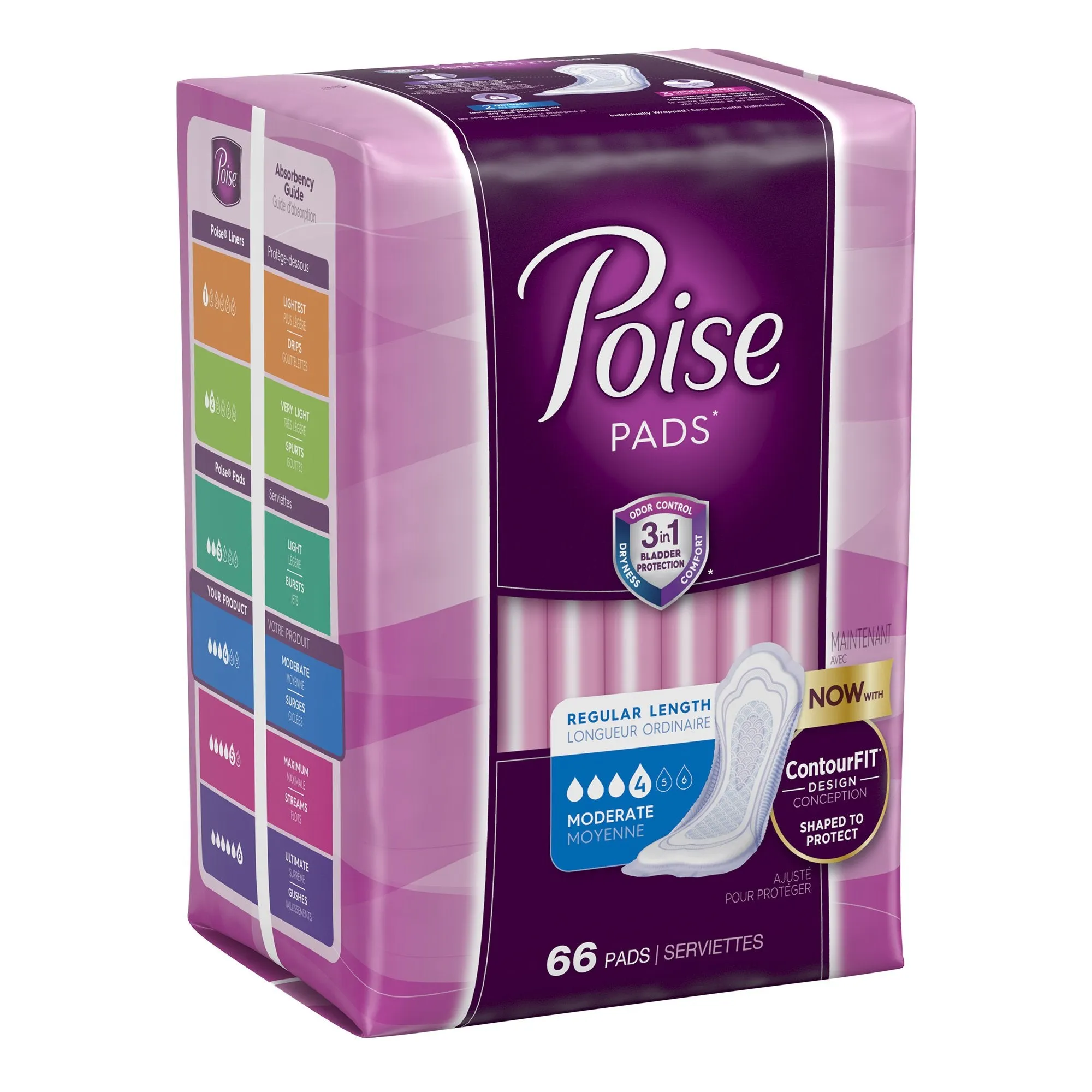 Poise® Moderate Bladder Control Pad, Regular Length