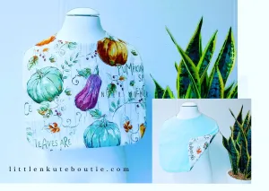 Pumpkin Baby Reversible Bib With Matching Burp Cloth Set