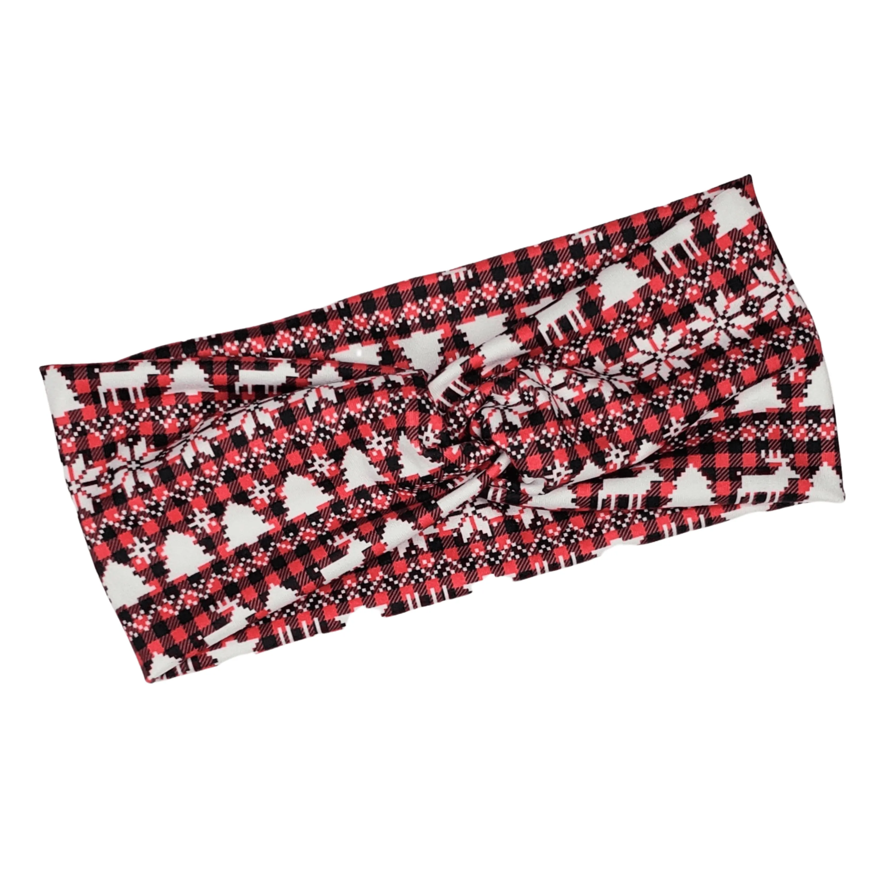 Reindeer Plaid Headband
