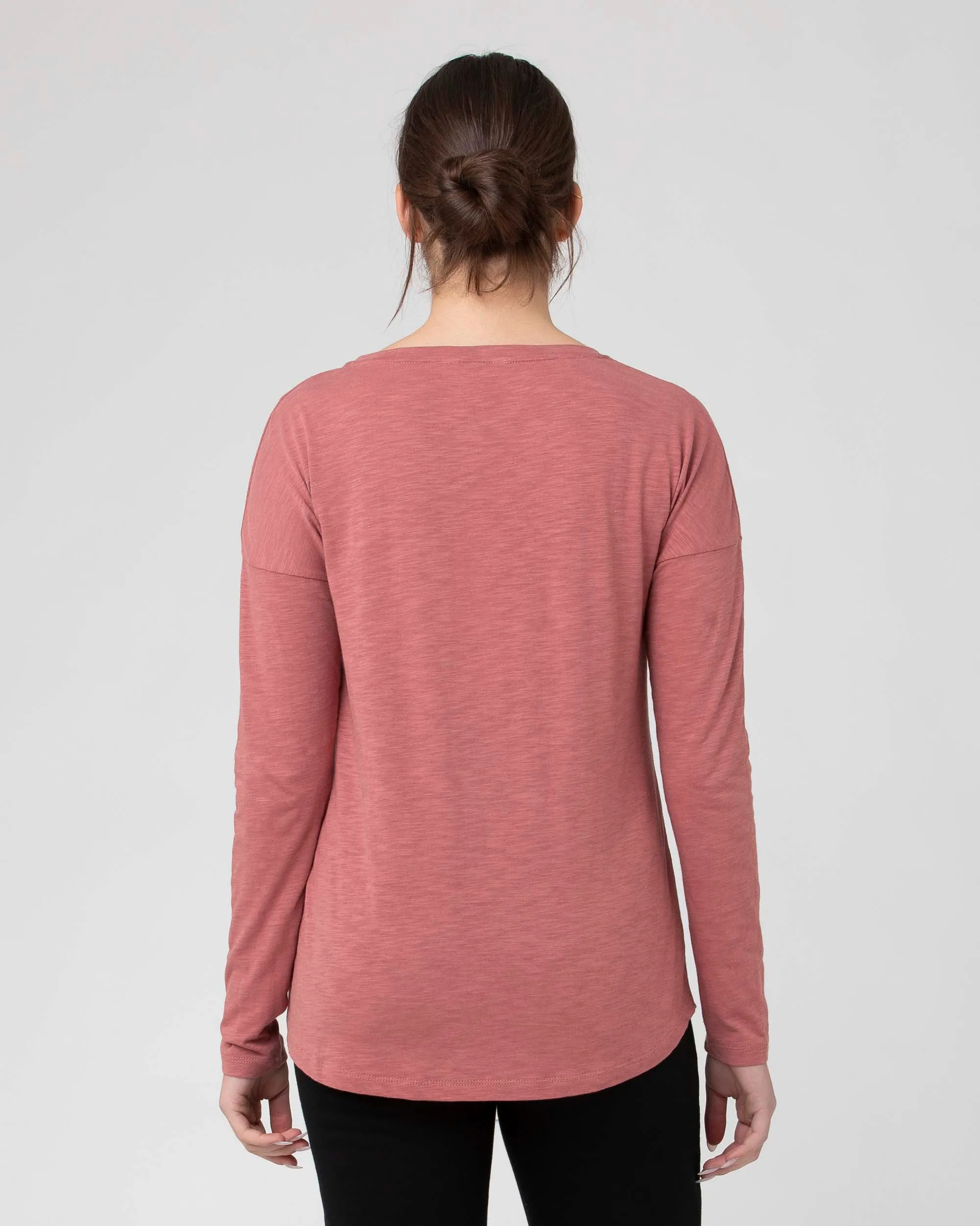 'Richie' Long Sleeve Nursing Tee - Rouge