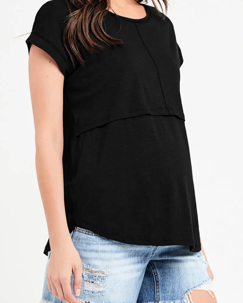 'Richie' Nursing Tee - Black