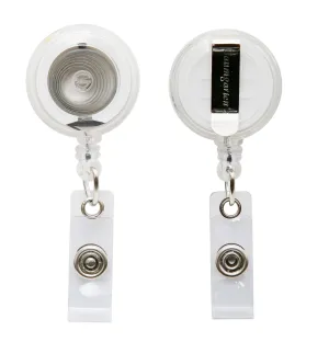 SICURIX Standard ID Badge Reel Round Belt Clip Strap CLEAR (68851)