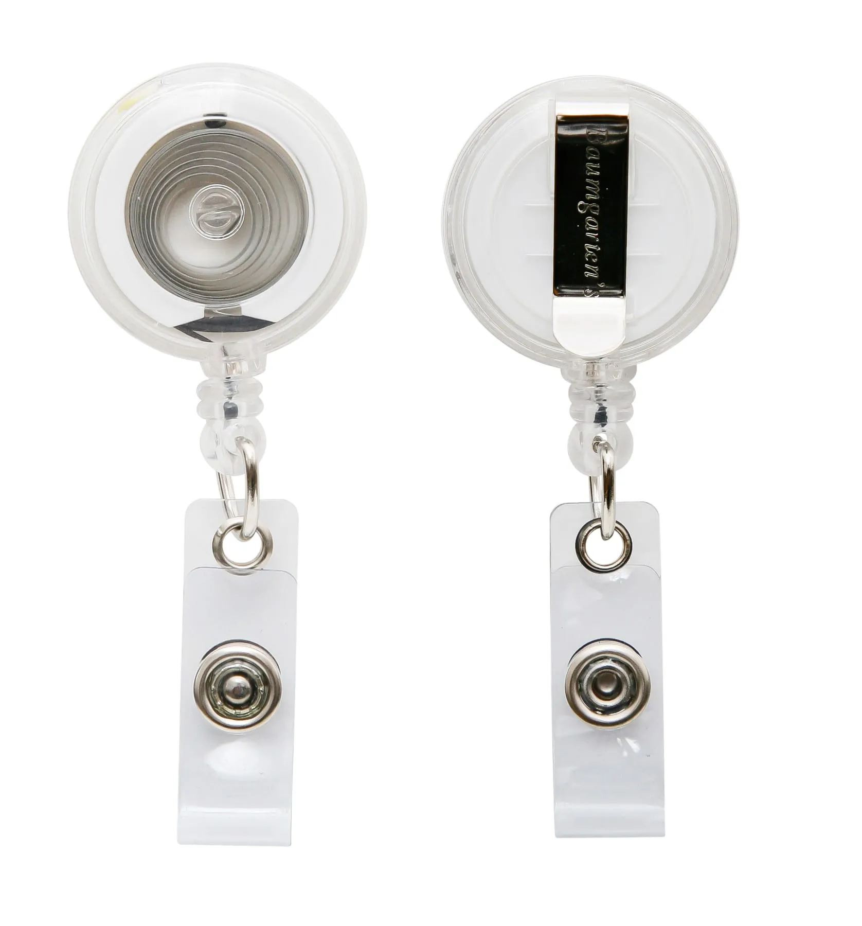 SICURIX Standard ID Badge Reel Round Belt Clip Strap CLEAR (68851)