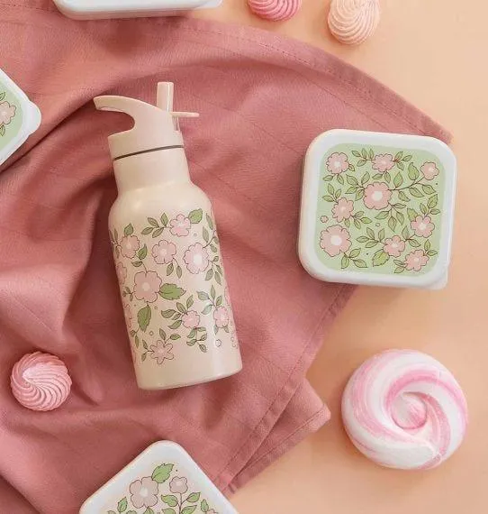 Stainless Steel Drink Bottle: Blossoms Pink