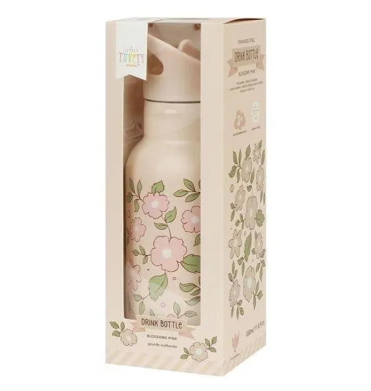 Stainless Steel Drink Bottle: Blossoms Pink