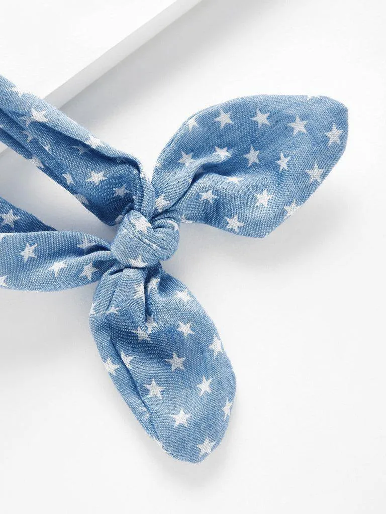 Star Print Knot Ear Headband 2pcs