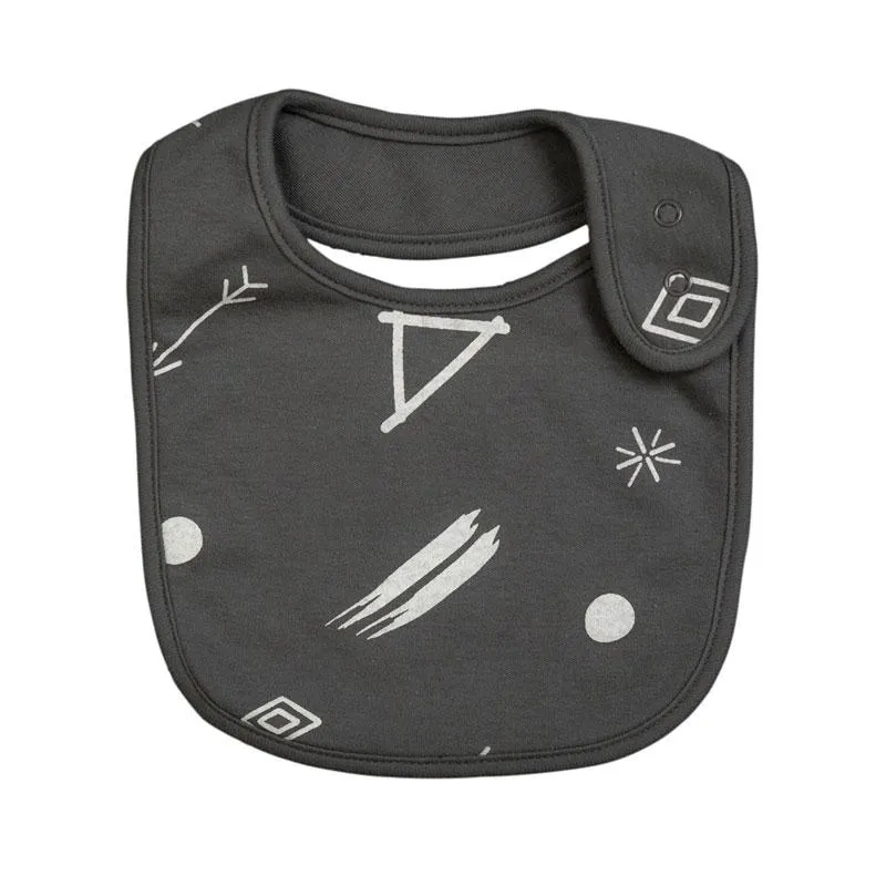 Thrills and Spills Bib - Charcoal Doodle