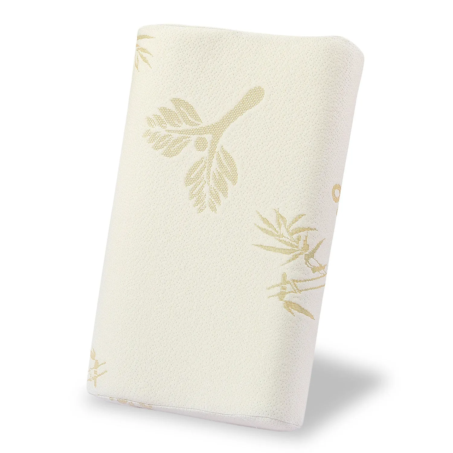 Ultra Soft Cervical Pillow - Contour Pillow with Cool Fibre Cover, White/Golden