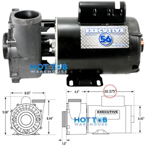 Waterway Executive 4 Horsepower 1 Spd 56 Frame Pump 3711621-1D - 2" Intake
