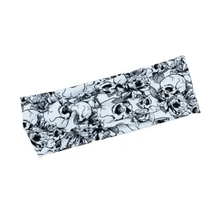 White Skull & Flower Headband