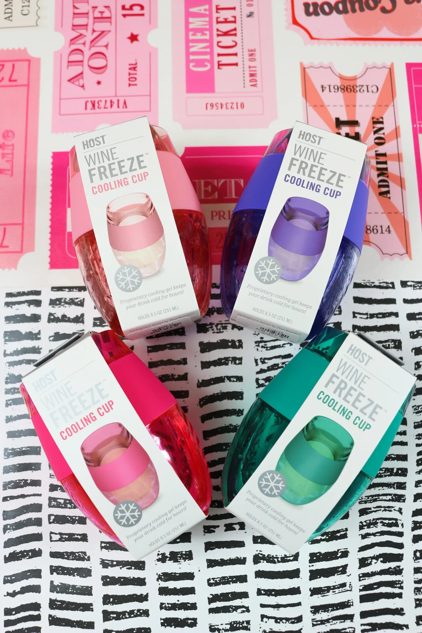 Wine Freeze Cooling Cups - 4 Colors